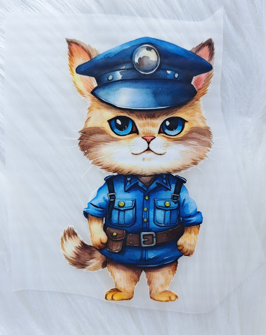 Bügelbild Katze/Polizei