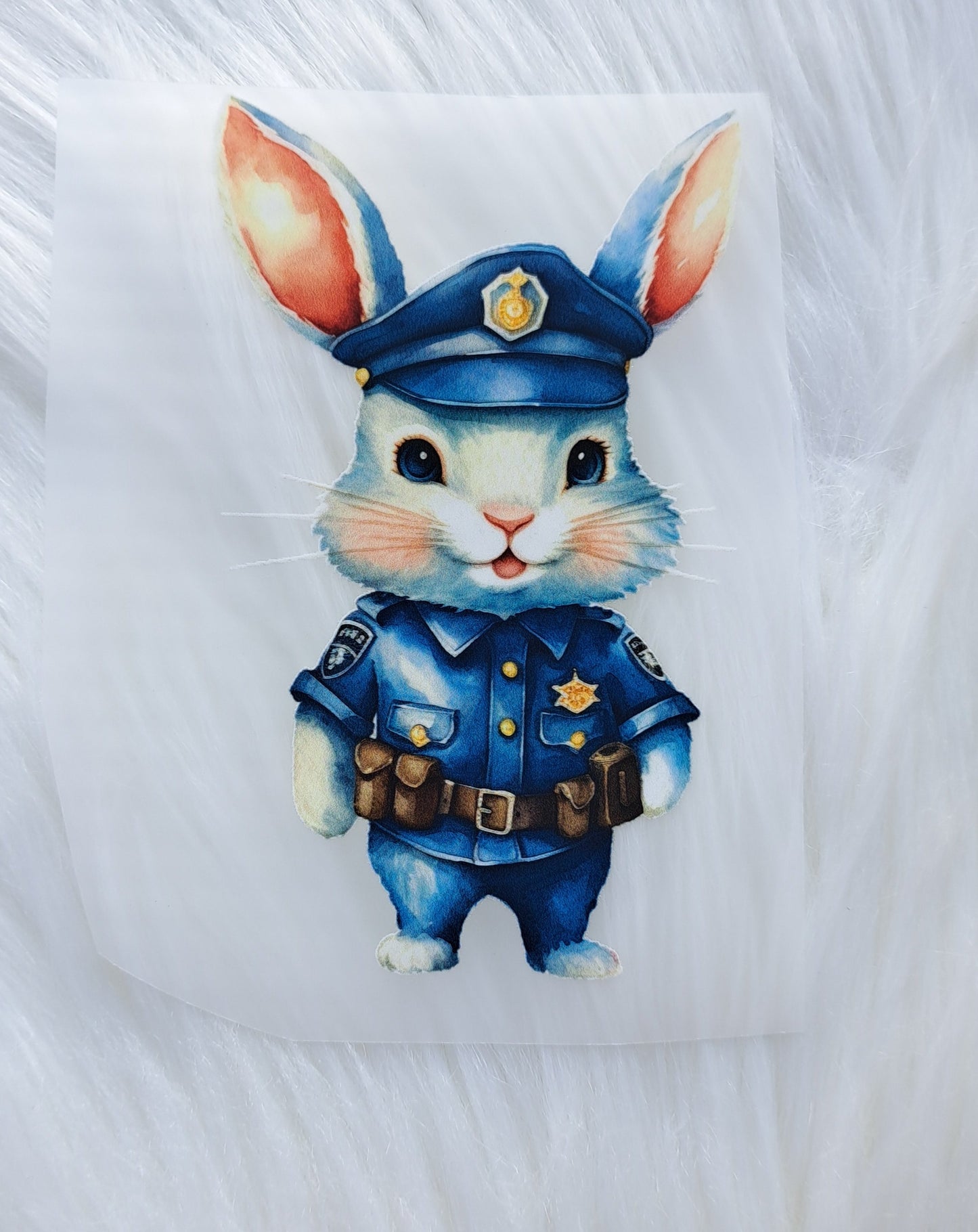 Bügelbild Hase/Polizei