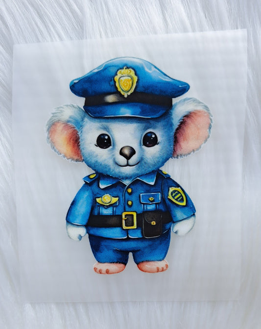 Bügelbild Koala/Polizei