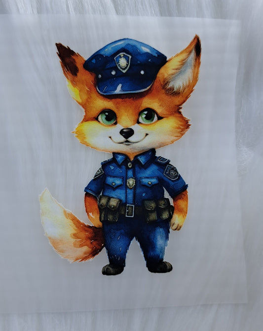 Bügelbild Fuchs/Polizei