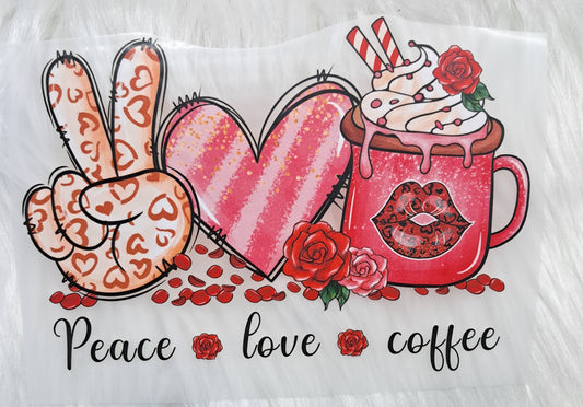 Bügelbild peace Love coffee