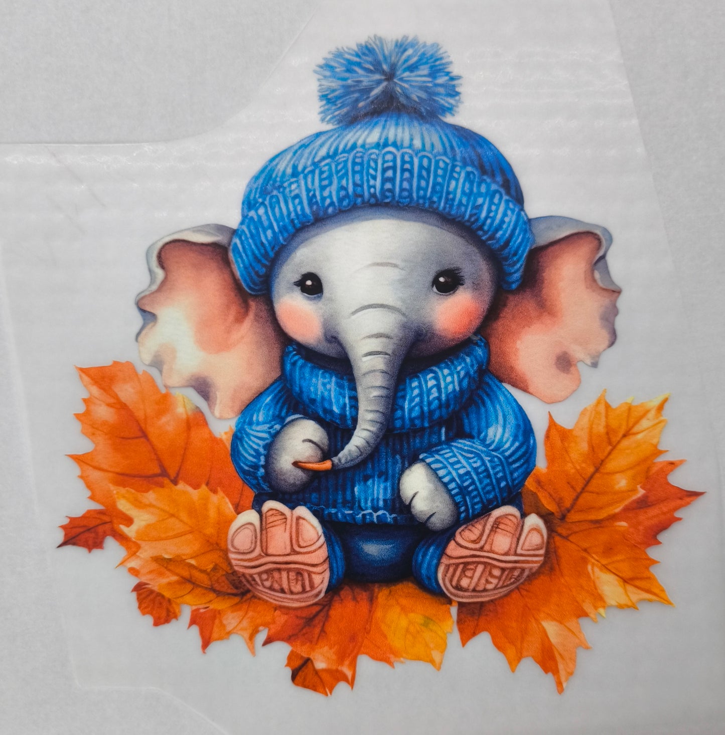 Bügelbild Elefant blau