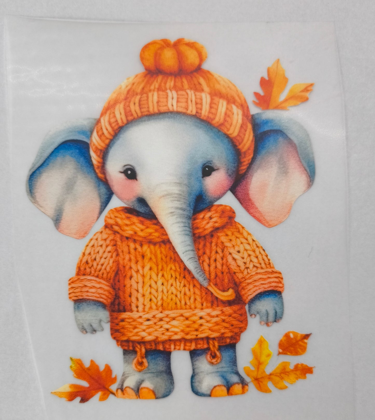 Bügelbild Elefant orange