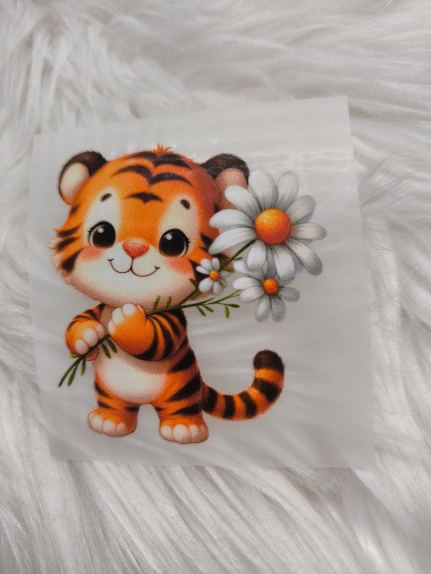 Bügelbild Tiger Blume